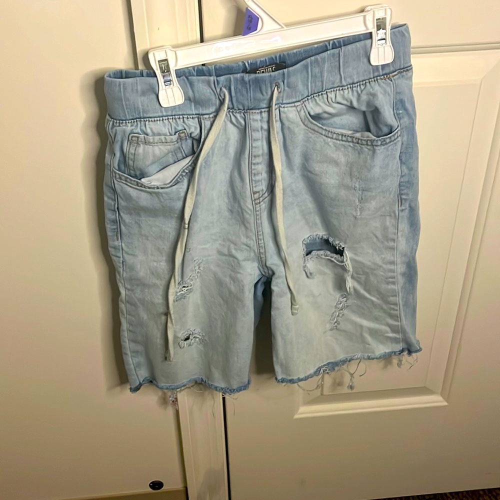Blue denim ripped Jean shorts from rewash size s